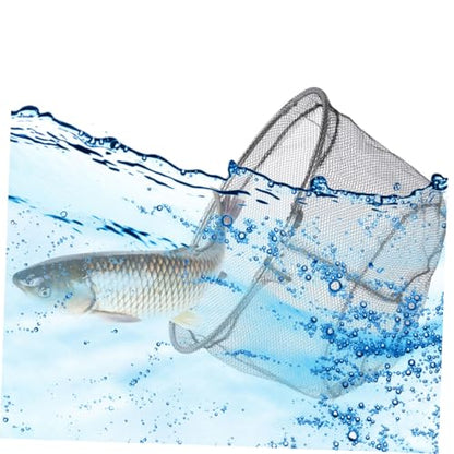 IMIKEYA 4pcs Foldable Fishing Net Heads Stainless Steel Replacement Mesh Deep Round Landing Nets for Freshwater and Saltwater Anglers