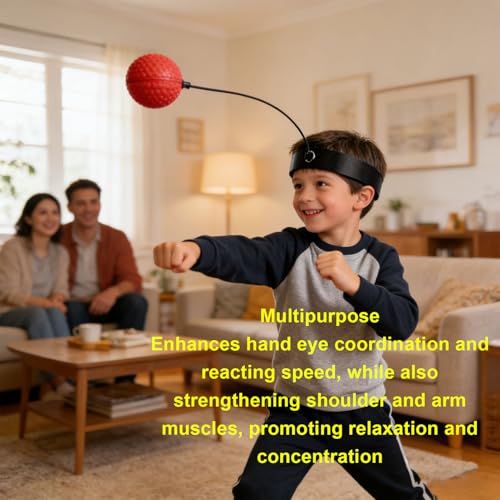 Boxing Reflex Ball Headband Set,Boxing Ball Headband Set for Fitness Hand Eye Coordination Speed Training