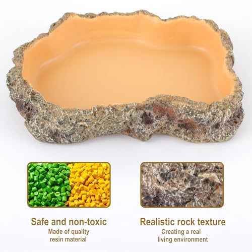 Reptile Food Dish, Terrarium Water Bowl, Feeding Bowl for Reptile Amphibian Pets - size: X-Small
