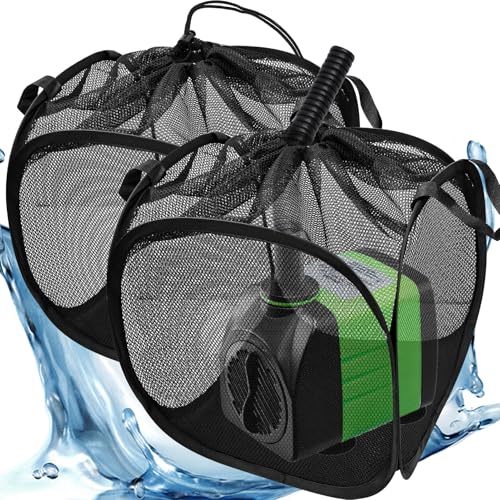2Pcs Pop Up Pond Filter Bag 7inch Stainless Steel Wire Water Pump Barrier Box Cover Anti-Clogging Metal Frame Foldable Pump Mesh Basket with 2 Handles for Waterfall Swimming Pool Outdoor Fish Pond - size: 7in-2Pcs