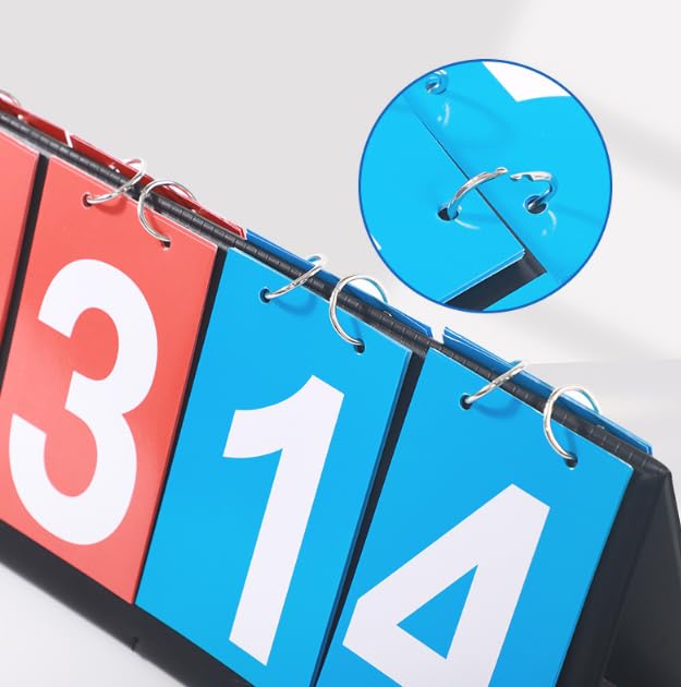 LIUSM 4-Digital Portable Table Top Scoreboard Flipper | Multi Sports Score Flip Scoreboard Score Keeper