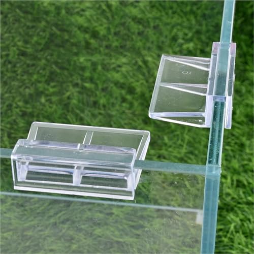 Aquarium lid Clips 8Pcs 5/6/8/10/12mm Aquarium Acrylic Clip Glass Cover Support Holders Accessories Transparent Fish Tank Cover Plate Bracket Clamp(8mm)