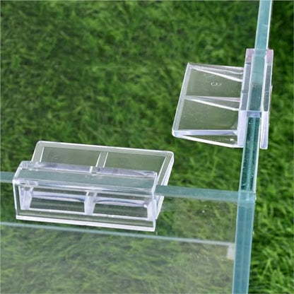Aquarium lid Clips 8Pcs 5/6/8/10/12mm Aquarium Acrylic Clip Glass Cover Support Holders Accessories Transparent Fish Tank Cover Plate Bracket Clamp(8mm)