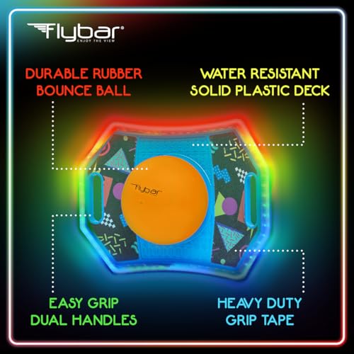 Flybar Pogo Trick Ball for Kids, Indoor & Outdoor Balance Bounce Board Toy - color: Retro Rocket