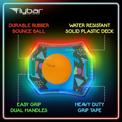 Flybar Pogo Trick Ball for Kids, Indoor & Outdoor Balance Bounce Board Toy - color: Retro Rocket