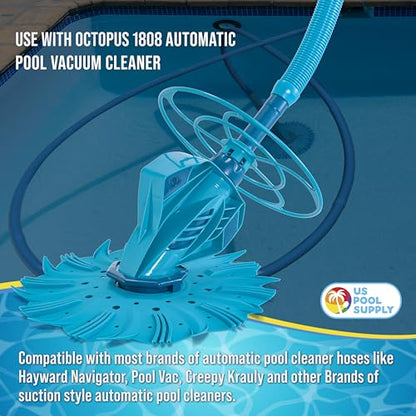 U.S. Pool Supply Professional Swimming Pool Vacuum Cleaner Hoses, Shorter 20" Sections, 4 Pieces - Extension Replacement Hoses 1.5" Cuffs Flexible Spiral Wound - Fits Most Brands of Automatic Cleaners