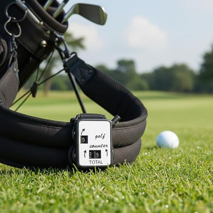Manual Golf Stroke Counter, Mechanical Clicker Tally for Score Tracking, Durable PP Plastic with Bag Clip, Black