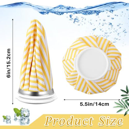 Honoson Reusable Ice Bags Hot Cold Therapy Leakproof,Stripes Style | Screw Cap Leak-proof Seal, For Injuries Swelling Bruises Fever, Soft Breathable Fabric Stays Flexible, Wide Opening Easy Fill - style: Stripes Style