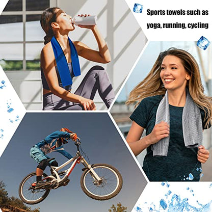 BBTO 100 Pack Cooling Towel Bulk - color: Blue Gray, size: 32 x 12 Inch