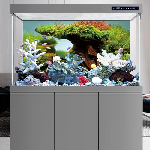 AWERT 30x12 inches Wood Fish Tank Background Seaweed Aquarium Background River Bed & Lake Aquarium Background Vinyl Background