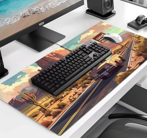 Natural Mountain View Gaming Computer Keyboard Pad, Computer Mouse Pad | The Surface Of The Mouse Pad Is Designed With Fiber Woven Material, And The Base Is Made Of Natural Anti Slip Rubber. - color: Grassland Highway
