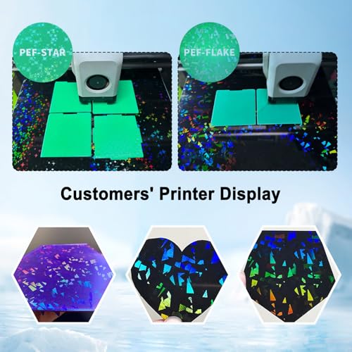 PEF+PEY Build Plate for Adventurer AD5X/5M/5M Pro, Rainbow Confetti +Galaxy Spring Steel Flexible Platform for Neptune 3 Pro/4, Kobra, Ender 3/3 Pro/3S1/3 v2, CR 20/CR 20 Pro, Ender 5/5 Pro - size: 235x235mm