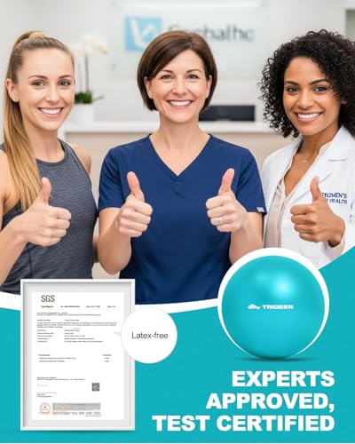 Trideer Exercise Ball for Physical Therapy, 9 Inch Pilates Ball - color: Turquoise (with pump, no guide)