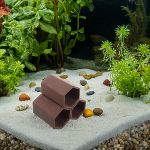 BESTonZON Aquarium Shrimp Cave Decor Pottery Fish Tank Shelter Spawning Hiding Tube for Aquarium Habitat Ornament