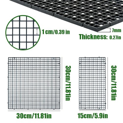 LINLAN 4 Pieces 5.9x11.8in (15X30cm) Aquarium Grid Plastic, Fish Tank Divider, Egg Crate for DIY Filtration and Bottom Protection in Aquascaping (White-No Accessories)