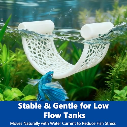 Betta Fish Hammock White Floating Bed for Tank and Aquarium Decor Minimalist Betta Fish Hideout Rest Bed for Beta Fish Hide and Relax in Low Flow Tanks