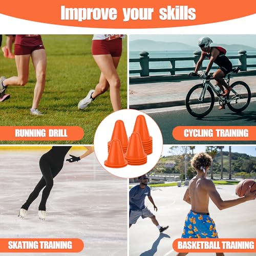 XIHIRCD 20pcs Soccer Cones, 3.15 Inch Mini Practice Cones Sports Cones - color: Orange