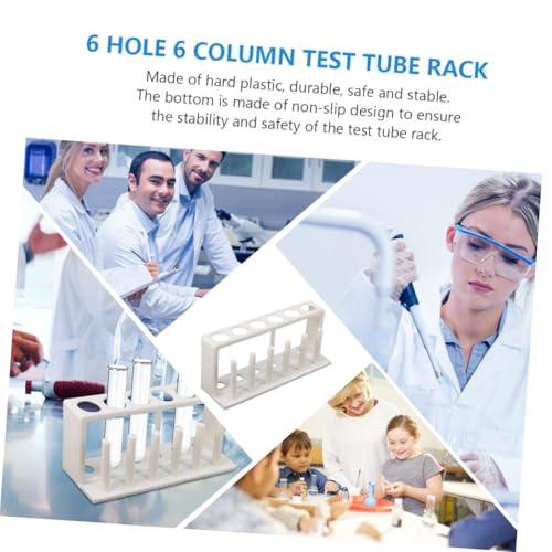 Healifty Plastic Test Tube Rack Holder White Water Quality Test Tube Stand Organizer for Laboratory and Aquarium Use