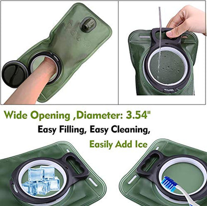 Hydration Bladder, 1.5-2-3L Water Bladder for Hiking Backpack, BPA-Free Leak Proof Water Reservoir Storage Bag, Water Pouch Hydration Pack for Camping Cycling Running