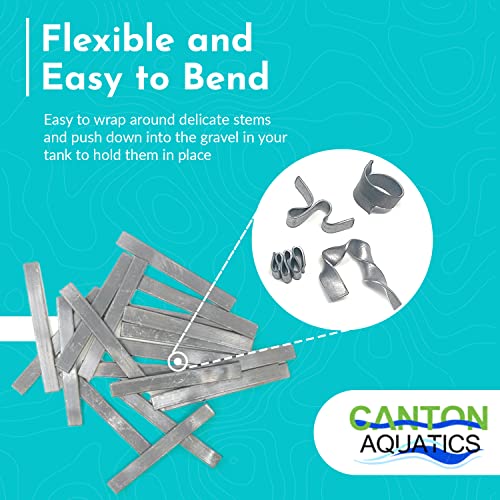 Anchor Lead Plant Holder Flexible Weight - Easy to Manipulate - Used for Submerge Plants in Aquariums or Ponds - 10 Piece Lead Strips - Grey