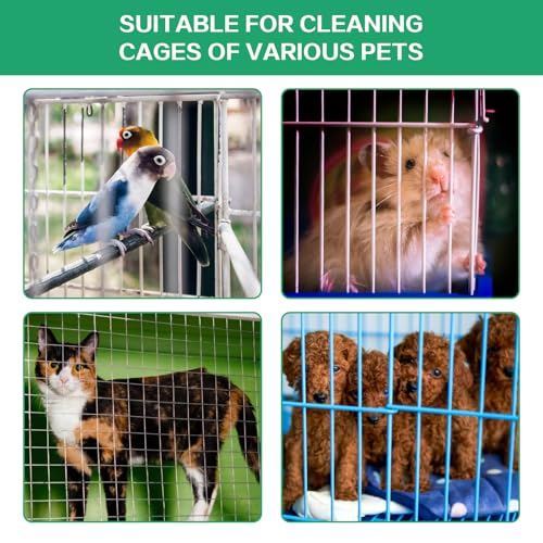 7-Piece Set Bird Cage Cleaner,Small Animal cage Cleaning Tool Wooden and Stainless Steel Cleaning Brush Long Handle Cleaning Brush Spatula Bird Cleaning Bird Drops Multipurpose Cleaning(B) - color: 7b