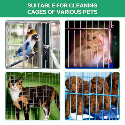 7-Piece Set Bird Cage Cleaner,Small Animal cage Cleaning Tool Wooden and Stainless Steel Cleaning Brush Long Handle Cleaning Brush Spatula Bird Cleaning Bird Drops Multipurpose Cleaning(B) - color: 7b