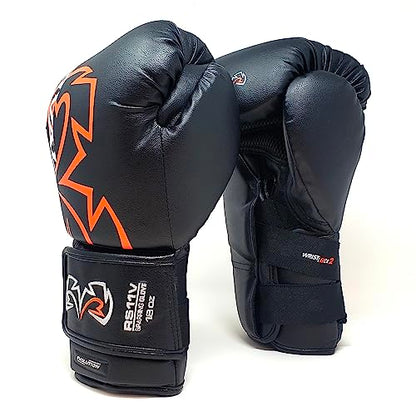 RIVAL Boxing RS11V Evolution Sparring Gloves, Extra-Thick 2” Padding, V-Strap Wrist Lock 2 System, Large Hand Compartment, and 15 Degree Angle Cuff - color: Black, size: 16 oz.