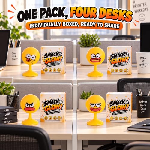 Desktop Punching Bag Set of 4, Light Up Stress Relief Desk Toy