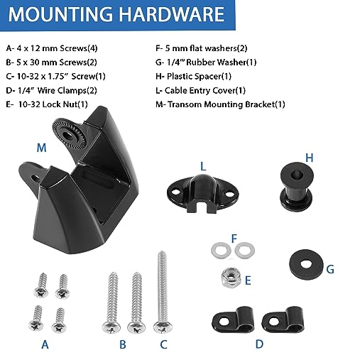K00-00118-01 Transom Mount Bracket Kit Replacement Kick Up Bracket for Garmin 010-10272-00 Transducer