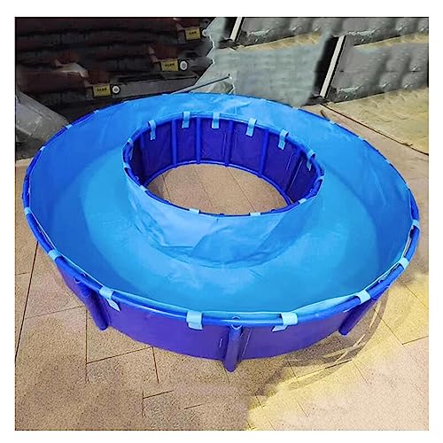 Fish Tank Aquarium Pool Pond with Metal Bracket Large Fold Fish Tank for Breeding Koi Agricultural, Round Pool Above Ground(2X0.8M/2400L) - size: 2X0.8M/2400L