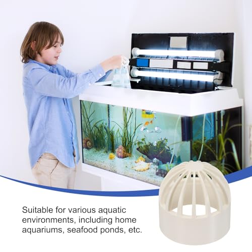 PATIKIL 2 Inch (50mm) Fish Cover Permeable Cap, 4 Pcs PVC Breathable Cap Aquarium Guard Fish Tank Intake Cover, White