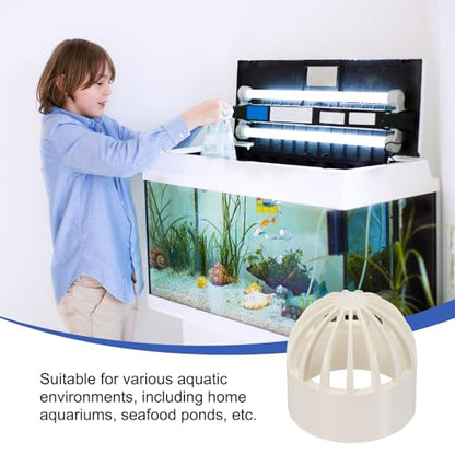 PATIKIL 2 Inch (50mm) Fish Cover Permeable Cap, 4 Pcs PVC Breathable Cap Aquarium Guard Fish Tank Intake Cover, White