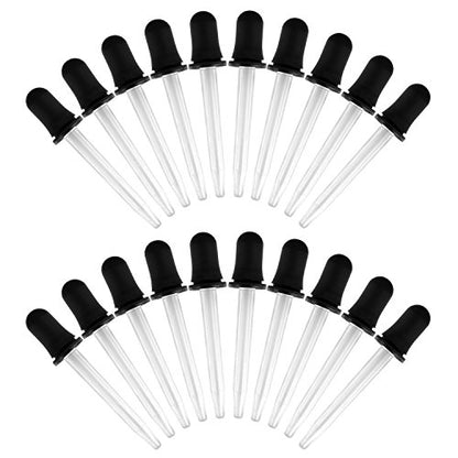 eBoot Plastic Transfer Pipettes Eye Droppers for Lab Science Art Essential Oil with Silicone Bulb, 20 Pack