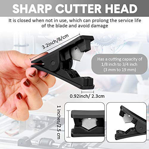 3 Pieces PTFE Plastic Tubing Cutter Hose Tube Cutter Pipe Accurate Tube Cutting Tool for Nylon PVC PU Tubing and Hose Cut up to 3/4 Inch OD (Black) - color: Black