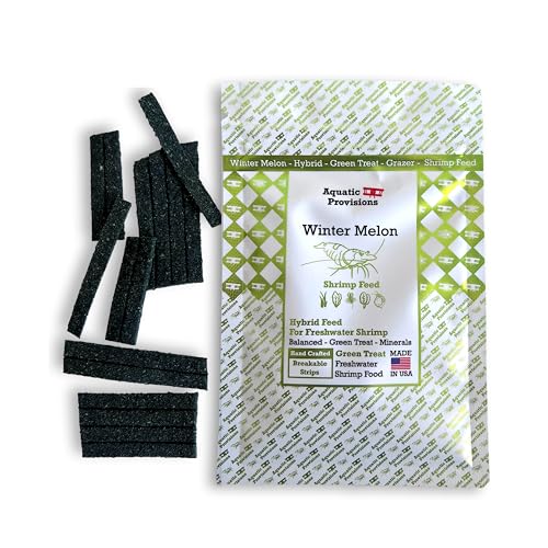 Aquatic Provisions Winter Melon Shrimp Feed, Slow Grazer Shrimp Food for Neocaridina and Caridina with Soy Hulls and Spirulina, 0.35 oz (10g)