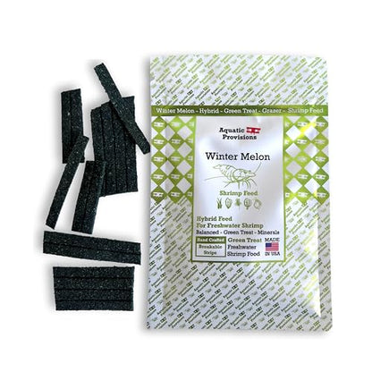 Aquatic Provisions Winter Melon Shrimp Feed, Slow Grazer Shrimp Food for Neocaridina and Caridina with Soy Hulls and Spirulina, 0.35 oz (10g)
