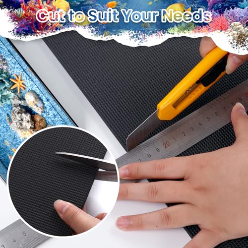 Aquarium Leveling Mat, 18 x 36 Inch Under Tank Pad, 6mm Thick Non-Slip Shockproof Fish Tank Cushion, Waterproof, Easy to Cut, Black - color: Black, size: 18 x 36in