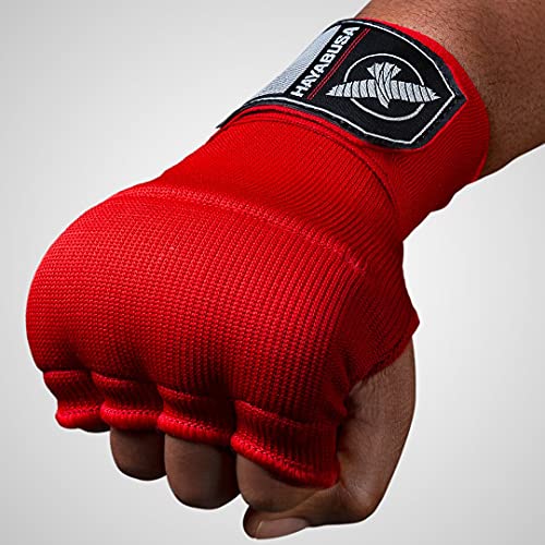 Hayabusa Quick Gel Hand Wrap Boxing Gloves | Slip-On Design, Padded Knuckle Protection, Hook and Loop Closure, Muay Thai Kickboxing, Men and Women, Sparring - color: Red, size: Medium
