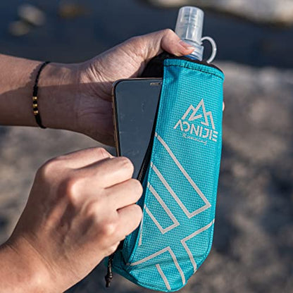 AONIJIE Running Water Bottle Handheld Hydration Pack with 500ml Soft Flask - color: Olive Green