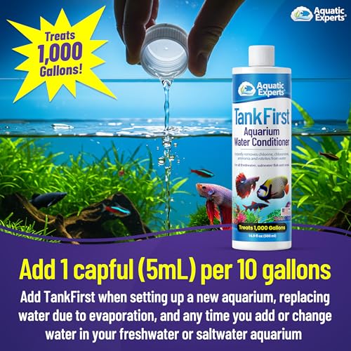 TankFirst Complete Aquarium Water Conditioner - Fish Water Conditioner, Instantly Removes Chlorine, Chloramines, and detoxifies Ammonia from Fish Tank (TankFirst Regular, 500 ml)