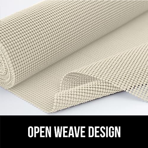 GORILLA GRIP powerGRIP Drawer Shelf and Cabinet Liner, Thick Strong Hold, Non-Adhesive Liners Protect Kitchen Cabinets and Cupboard, Bathroom Drawers, Easy Install, Breathable Mat, 12" x10' Cream - color: Cream, style: 12" x 10'