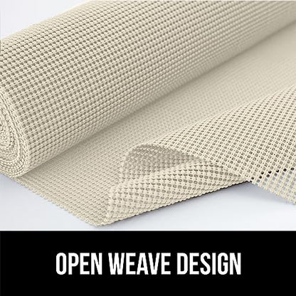 GORILLA GRIP powerGRIP Drawer Shelf and Cabinet Liner, Thick Strong Hold, Non-Adhesive Liners Protect Kitchen Cabinets and Cupboard, Bathroom Drawers, Easy Install, Breathable Mat, 12" x10' Cream - color: Cream, style: 12" x 10'
