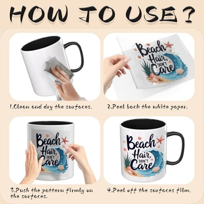 24PCS Summer UV DTF Cup Wrap UV DTF Cup Wraps Suitable for Mugs,Glasses,Notebooks,Computers,Tables and Chairs,etc.High Viscosity UV DTF Transfer Paper - style: Summer