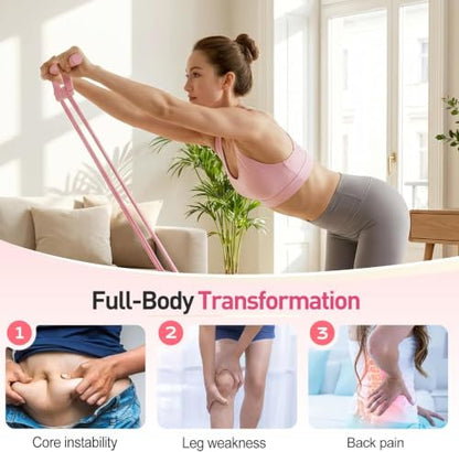 Upgrade 8 Tubes Pedal Resistance Bands with Handles, Multifunction Tension Rope Exercise Bands, Home Gym Elastic Yoga Pedal Puller Stretch Bands for Full Body Workout, Yoga, Waist, Arm, Leg