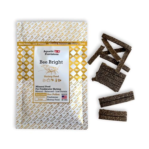 Aquatic Provisions Bee Bright Shrimp Feed, Mineral Shrimp Food for Neocaridina and Caridina with Bee Pollen and Oyster Shells, 0.35 oz (10g)