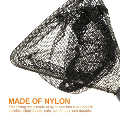 DOITOOL Extendable Handle Fish Net for Aquarium and Shrimp, Stainless Steel Frame Fine Mesh, Mini Triangular Shrimp Skimming Net for Fish Tanks and Aquatic Pets