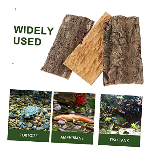 balacoo 6pcs Bark Terrarium Decor Stylish Reptile Background for Aquarium Tank Easy Placement for Reptiles Turtles Hamsters