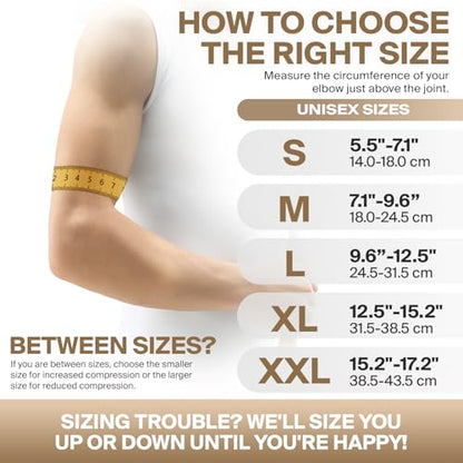 DR. BRACE® Elite Elbow Brace, Breathable Elbow Compression Sleeve - color: Nude (Beige), size: Large