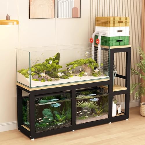 Fish Tank Stand,Heavy-Duty Large Fish Tank Storage Rack, Reinforced Steel Frame, High Capacity, Perfect for Home & Pet Shop Use, Black, 50cm/19.7in Width - color: Black, size: W 50cm/19.7in