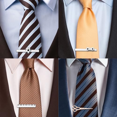 HAWSON 2/2.2 Inch Various Tie Clips for Men Unique, Personalized Novelty Tie Bars Pins Tacks, Funny Theme Wedding Holiday Gifts for Husband Groomsmens - style: Cycling Chain